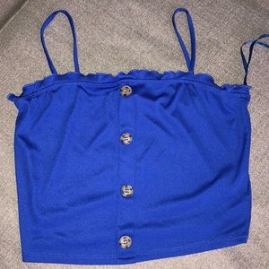 Blue cropped tank top